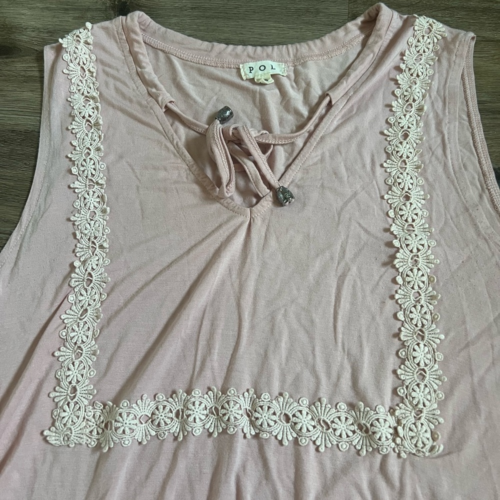 POL Lacey Tunic Tank Top Light Pink Size Medium - Picture 6 of 10